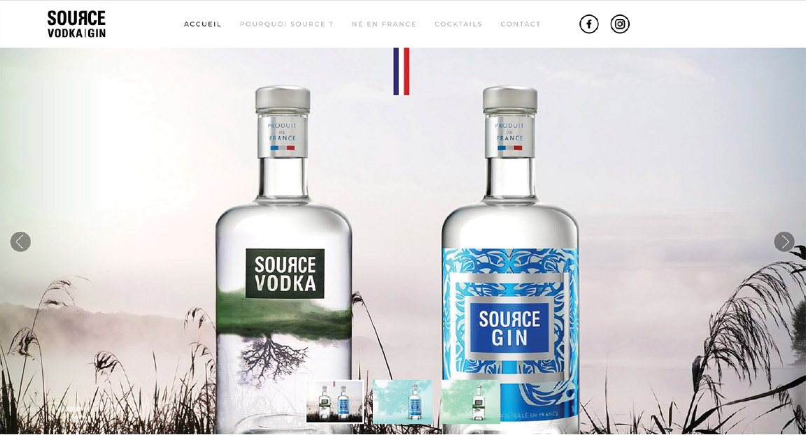 Source Vodka Gin - Vodka et Gin français